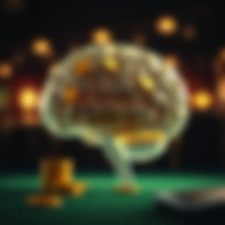 Illustration of a brain contemplating gambling strategies