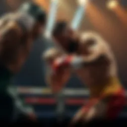 Tyson Fury in action during a match showcasing his boxing style