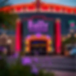 Exterior view of Bally Casino Evansville showcasing its vibrant architecture