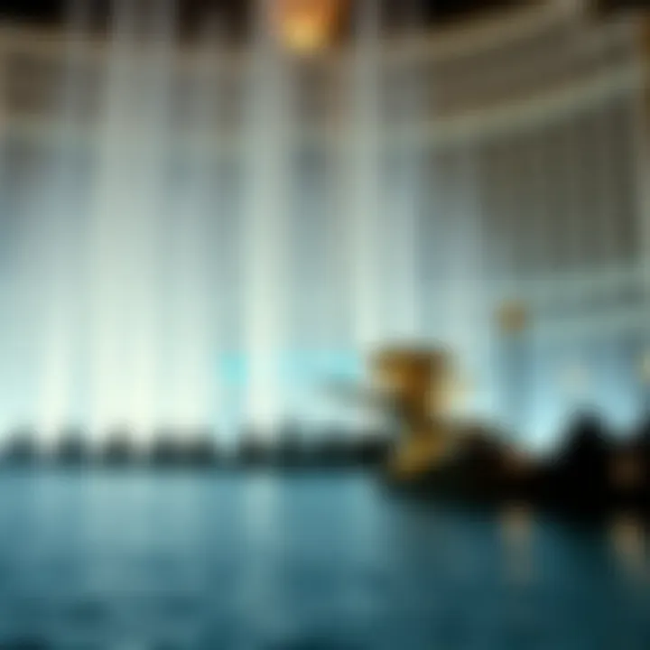 Dramatic display of water and lights at the Bellagio