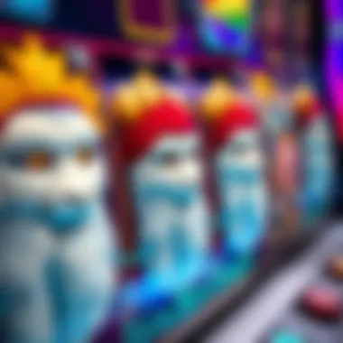 A close-up view of the unique symbols and graphics featured on the Betti the Yetti slot reels.