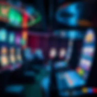 Immersive Live Gaming Environment A detailed view of a live gaming setup with vibrant visuals