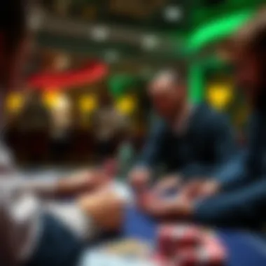 Engaging in Strategic Gameplay A strategic card game involving intense focus and tactics