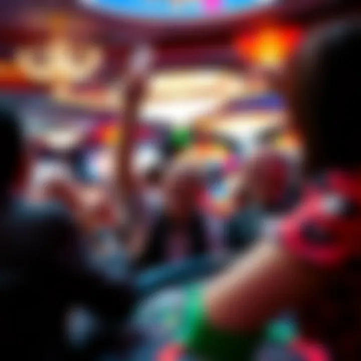 Joyful celebration atmosphere in a casino