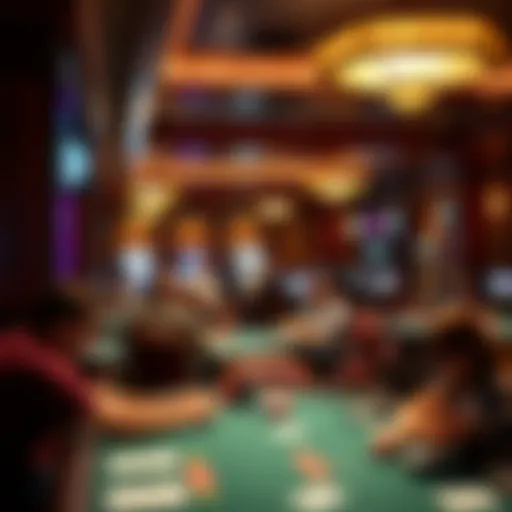 Inside view of Choctaw Durant Poker Room showcasing tables and players