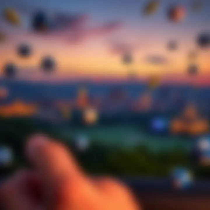 A picturesque view of Delaware's landscape with gaming symbols