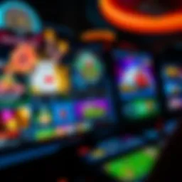 An intricate view of a high-tech online casino interface showcasing various games.