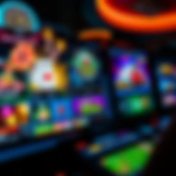 An intricate view of a high-tech online casino interface showcasing various games.