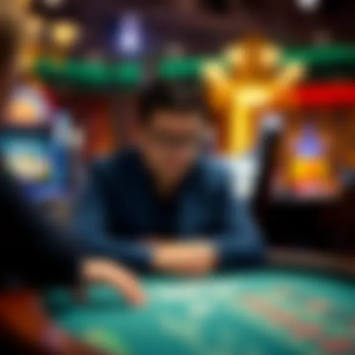 An engaging scene of various casino games highlighting the psychology of players.