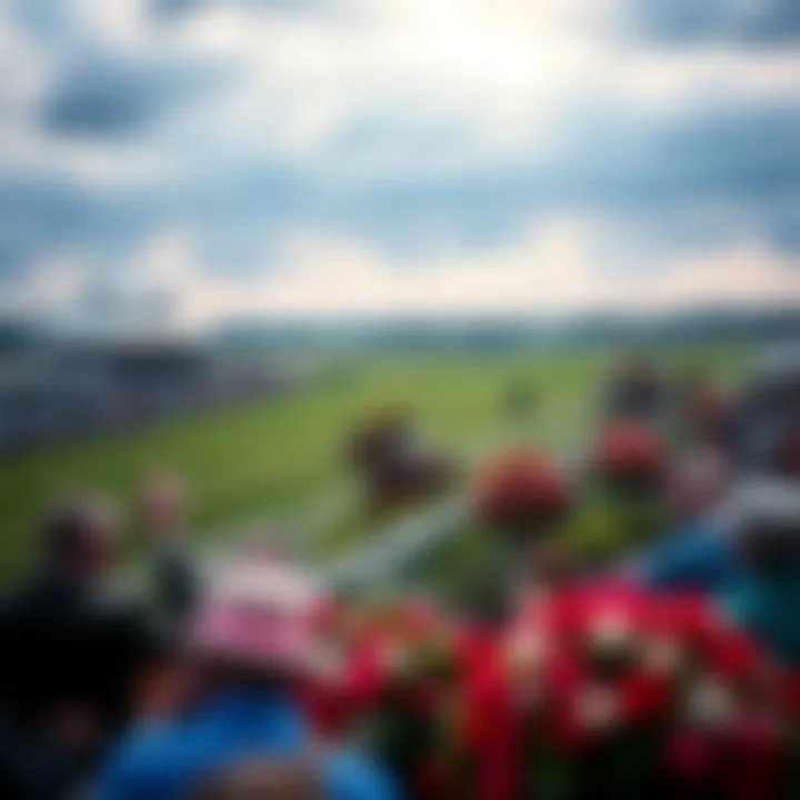 A panoramic view of Epsom Race Course during a major race event
