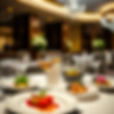 Elegant dining setup with gourmet dishes