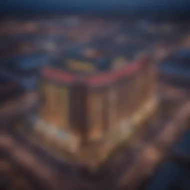 Aerial view of the new casino in Charlotte, highlighting its modern architecture and surrounding landscape