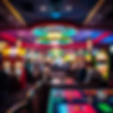 A vibrant casino floor with patrons enjoying games