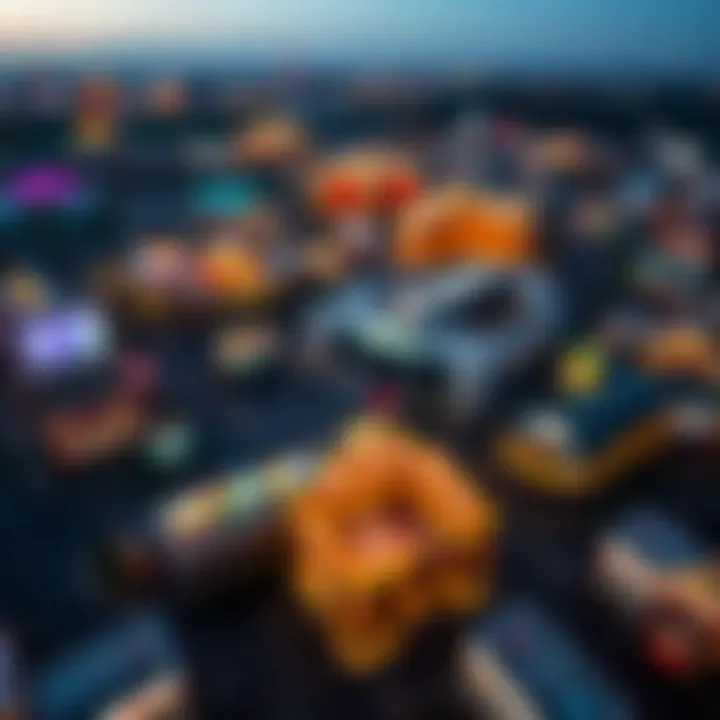 Aerial view of a bustling casino complex