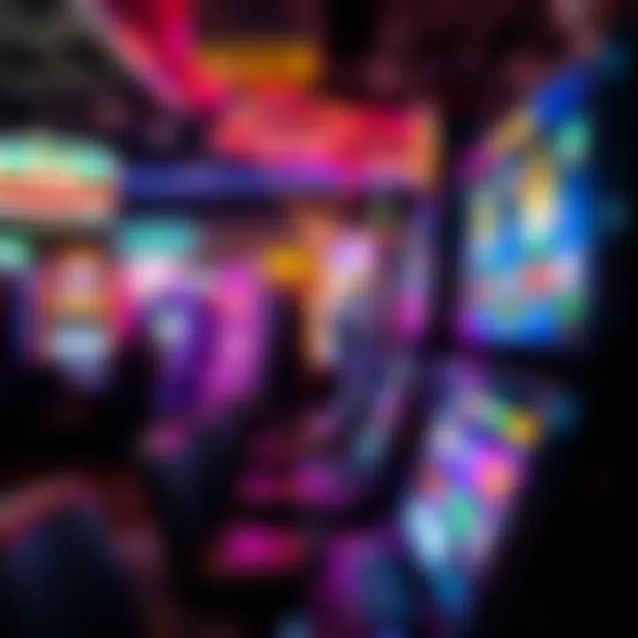 Colorful slot machines in a vibrant casino