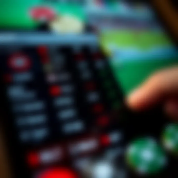 A close-up of the betting options available within the app