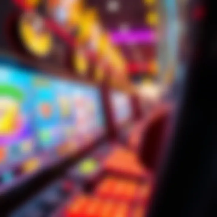 Close-up of a modern electronic slot machine interface with vibrant graphics.