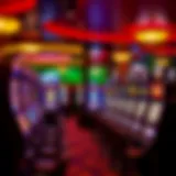 Vibrant casino atmosphere showcasing gaming tables and slot machines