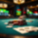 Virtual Poker Table Experience A close-up view of a poker table with virtual chips and cards.