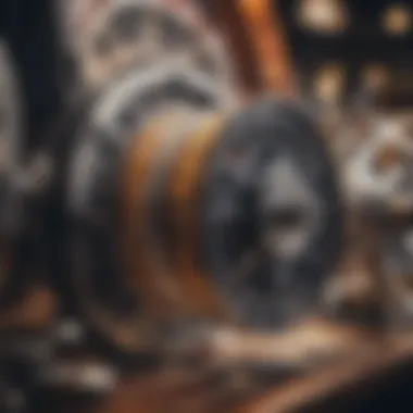 A close-up view of spinning slot reels with symbols