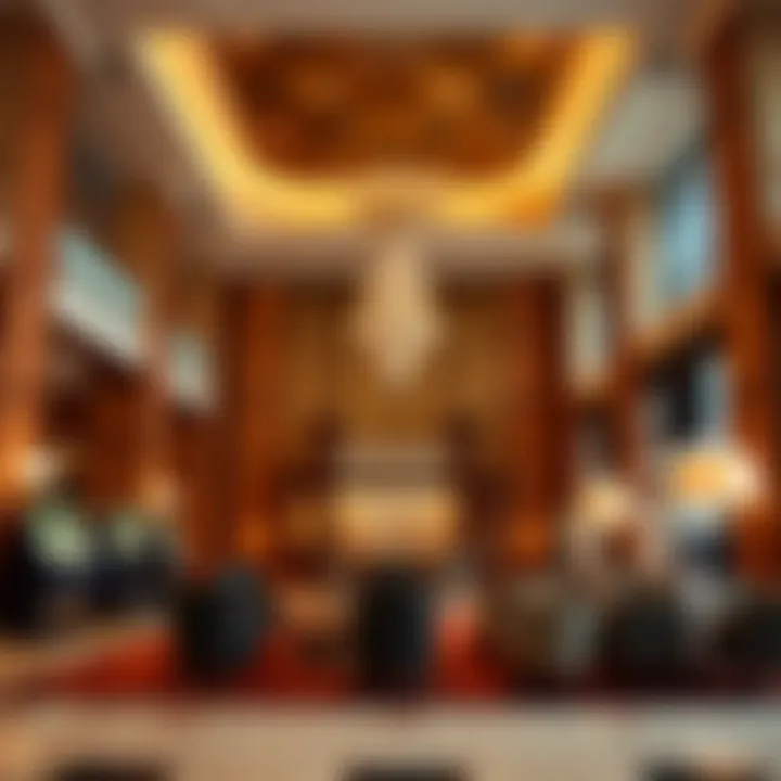 Luxurious hotel lobby near Maryland Live Casino