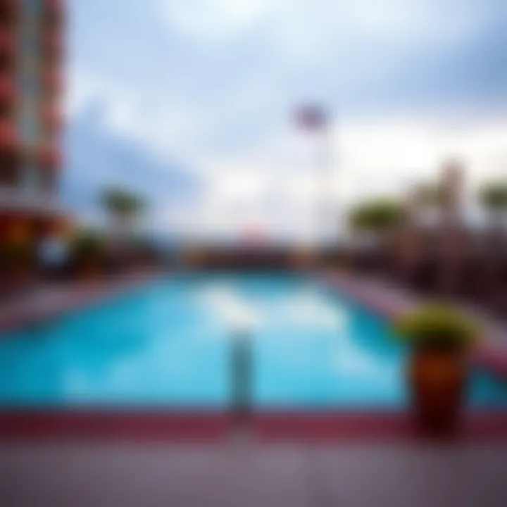 Outdoor pool area at a nearby resort