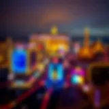 Stunning view of the Las Vegas Strip at night, showcasing vibrant lights and landmarks.