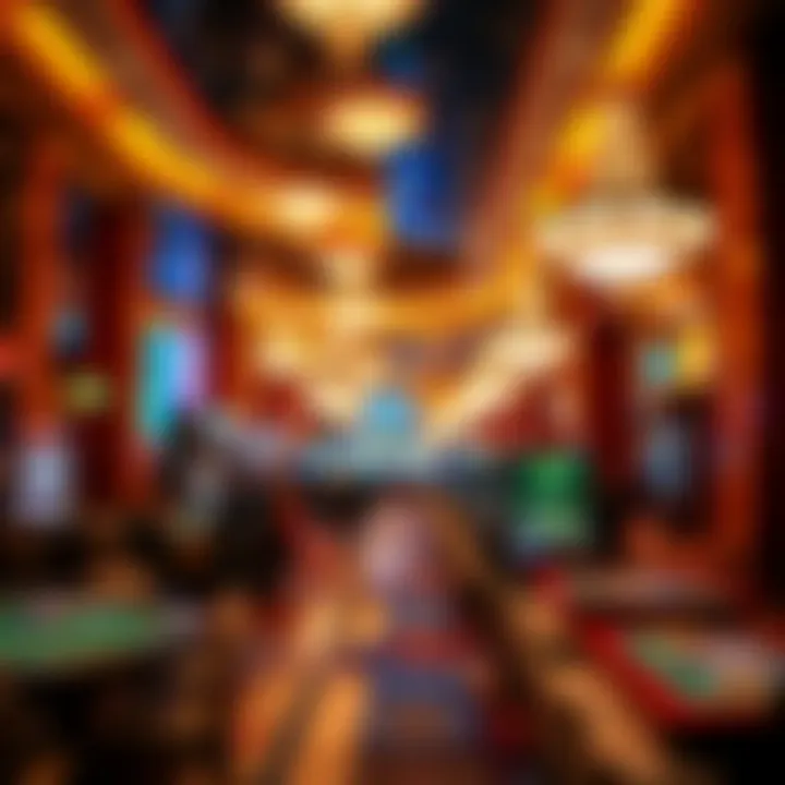 Inside a Las Vegas Casino: Energy and Excitement An elegant casino interior highlighting the vibrant energy and gaming tables.