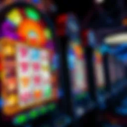 An intricate online slot machine interface displaying vibrant symbols and reels