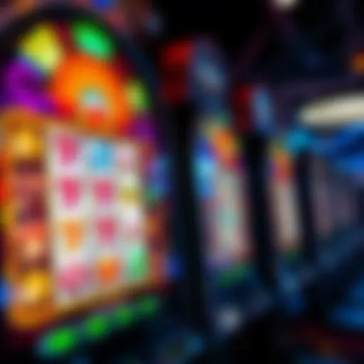 An intricate online slot machine interface displaying vibrant symbols and reels