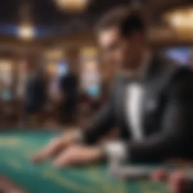 Close-up of a live dealer managing a game in real-time