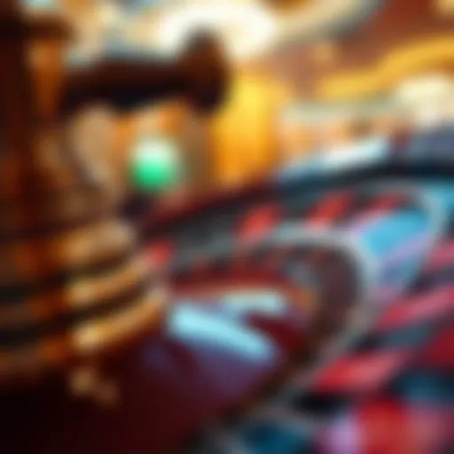 A close-up view of a live roulette wheel in action