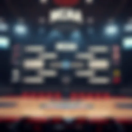 NCAA pool overview with brackets and team logos