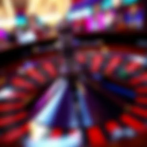 A roulette wheel spinning with vibrant colors