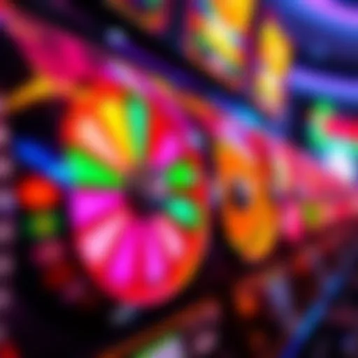 Colorful spinning reels of an online slot game.