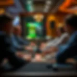 A strategic board game setup with players engaged in gameplay