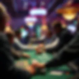 A dynamic scene capturing the excitement of a PokerGO live stream featuring a high-stakes poker game.