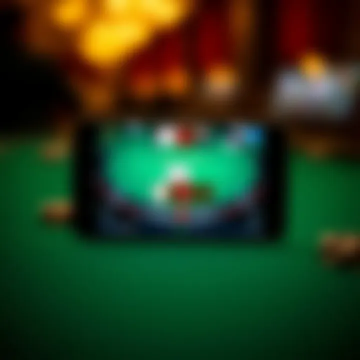 Blackjack App Interface on Android Device A captivating view of an Android device displaying a blackjack app interface