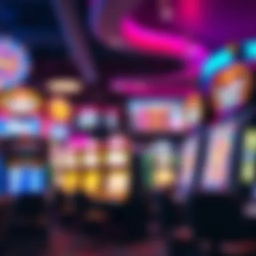 Vibrant Casino Floor and Slot Machines Casino floor with vibrant slot machines