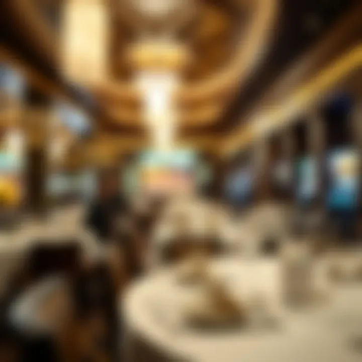 Elegant dining area featuring a diverse menu