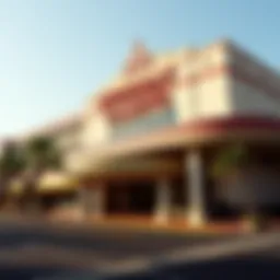 Exterior view of the Showboat Casino showcasing its unique architecture