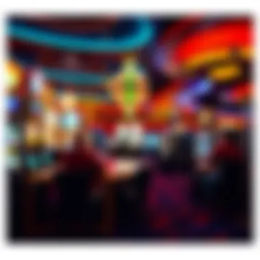 Vibrant gaming floor filled with slot machines and table games