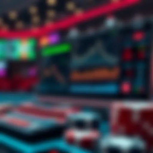 Illustration showcasing a digital betting interface with analytics