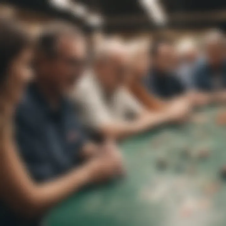 Community gathering at a bingo event, highlighting social interaction