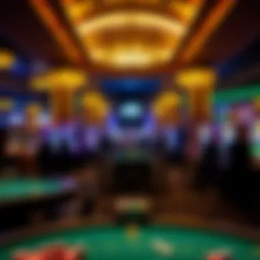 Luxurious Interior of a Montana Casino Luxurious interior of a Montana casino highlighting gaming tables