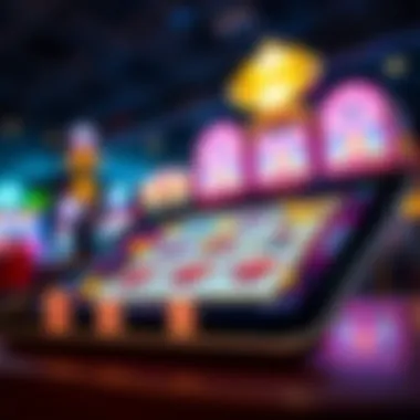 Vibrant display of iPad showcasing casino slot games