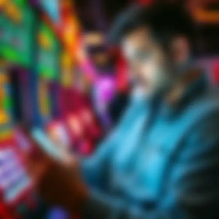 Analyzing Scratch-Off Ticket Statistics A person analyzing scratch-off ticket statistics on a digital device