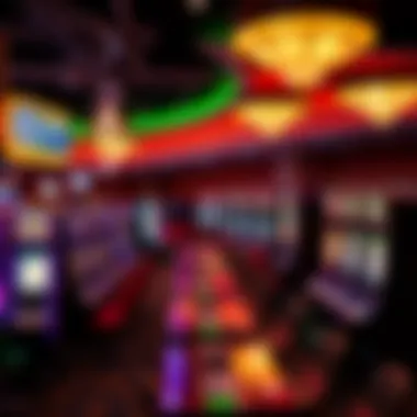 A vibrant gaming floor filled with various slot machines and table games, showcasing the excitement of gambling.