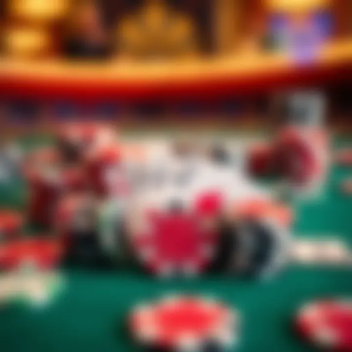 A strategic layout of poker chips and cards symbolizing tactics