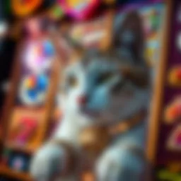 Intricate design of Cats casino slot game interface